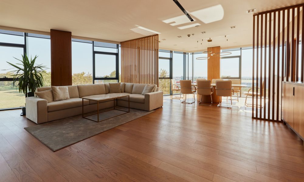 View of the modern corporate office without people.